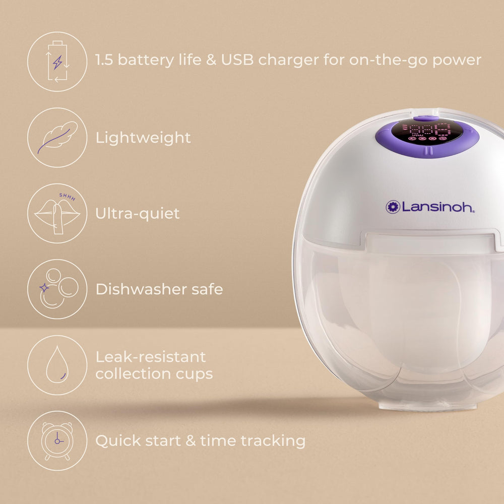 Lansinoh DiscreetDuo LED display clearly shows settings for easy adjustments.