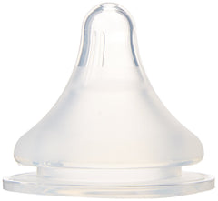 Lansinoh infant medium flow nipple close-up showing soft silicone tip for comfortable feeding