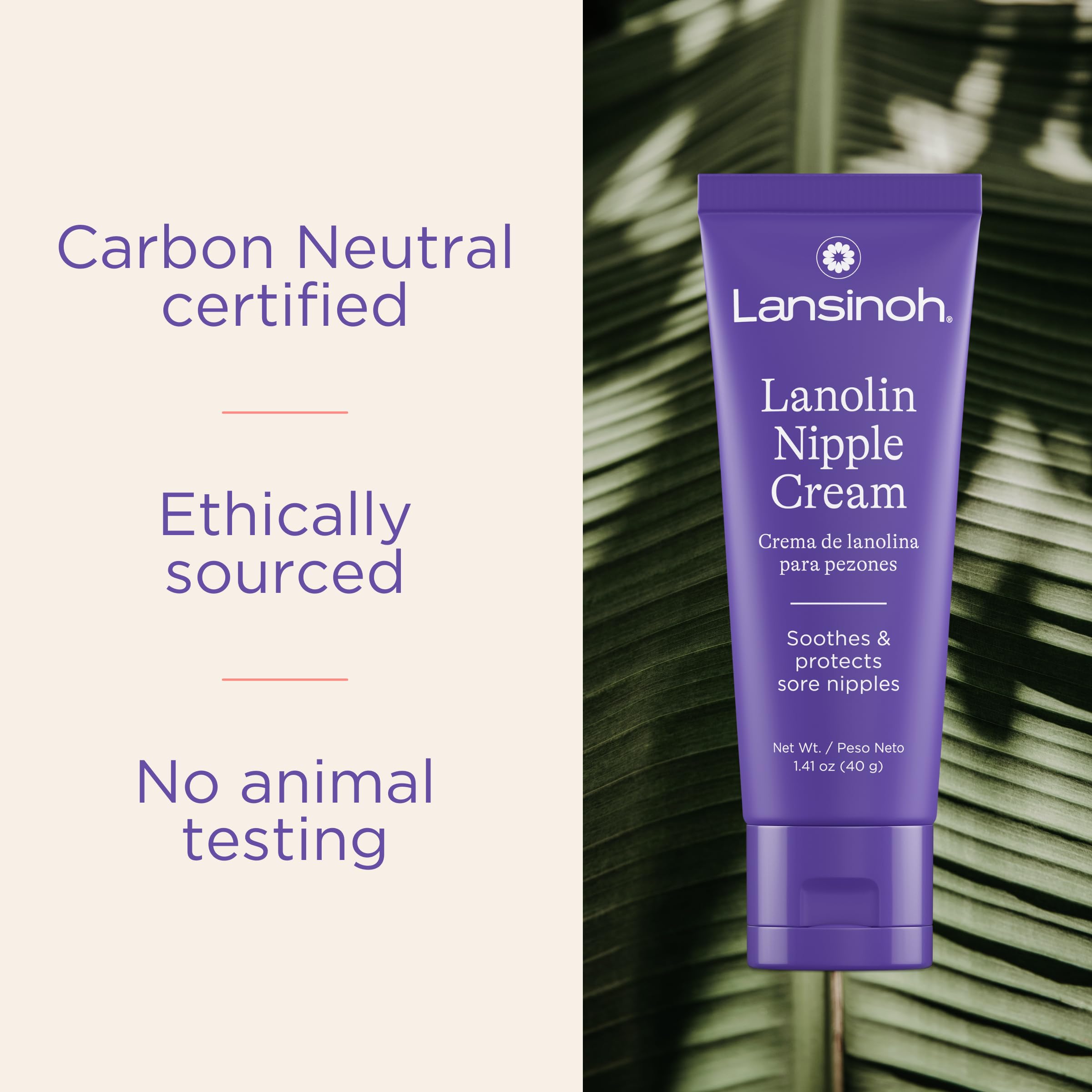Dermatologist-tested Lansinoh Lanolin Nipple Cream suitable for sensitive skin.