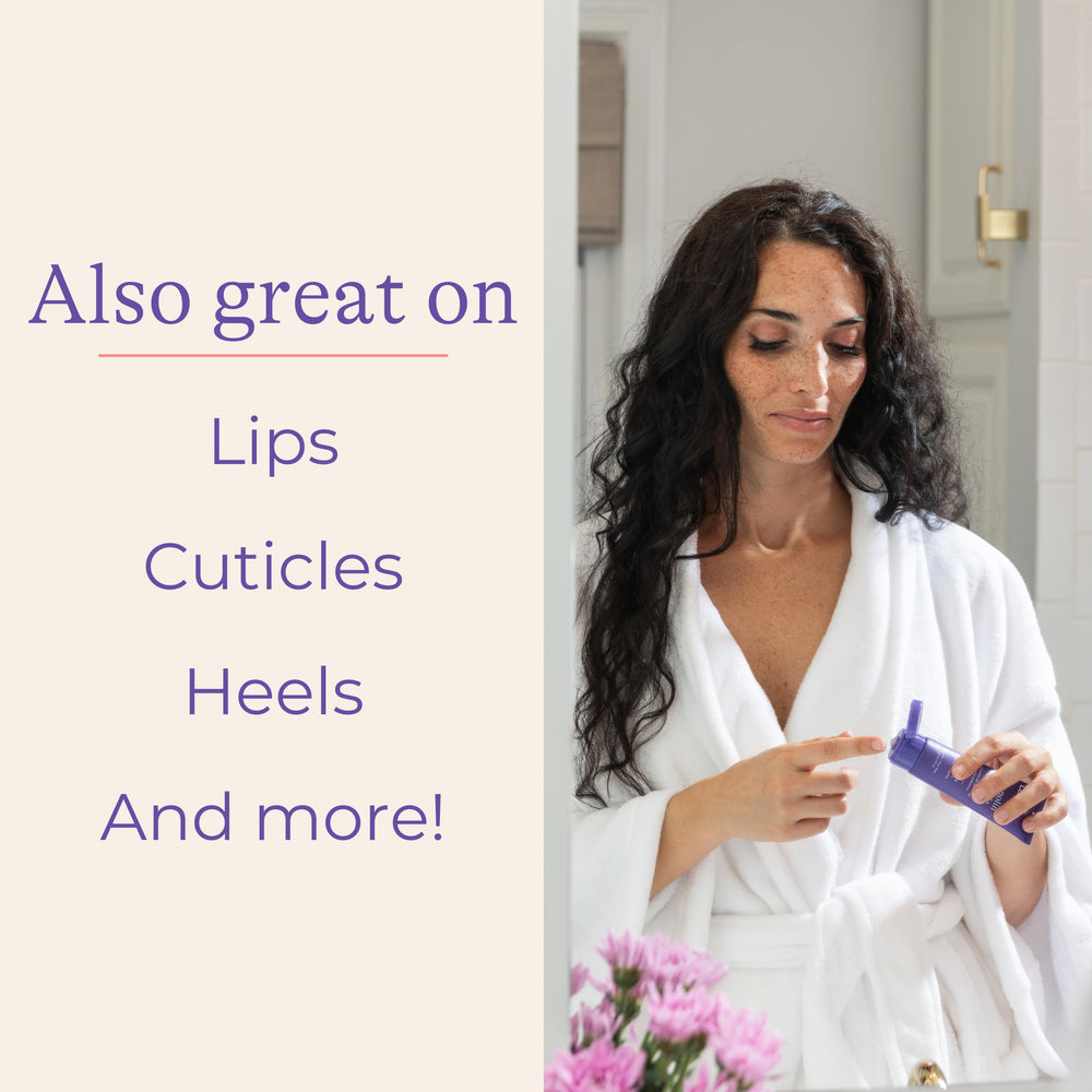 Lansinoh Lanolin Nipple Cream used as lip balm or cuticle softener.