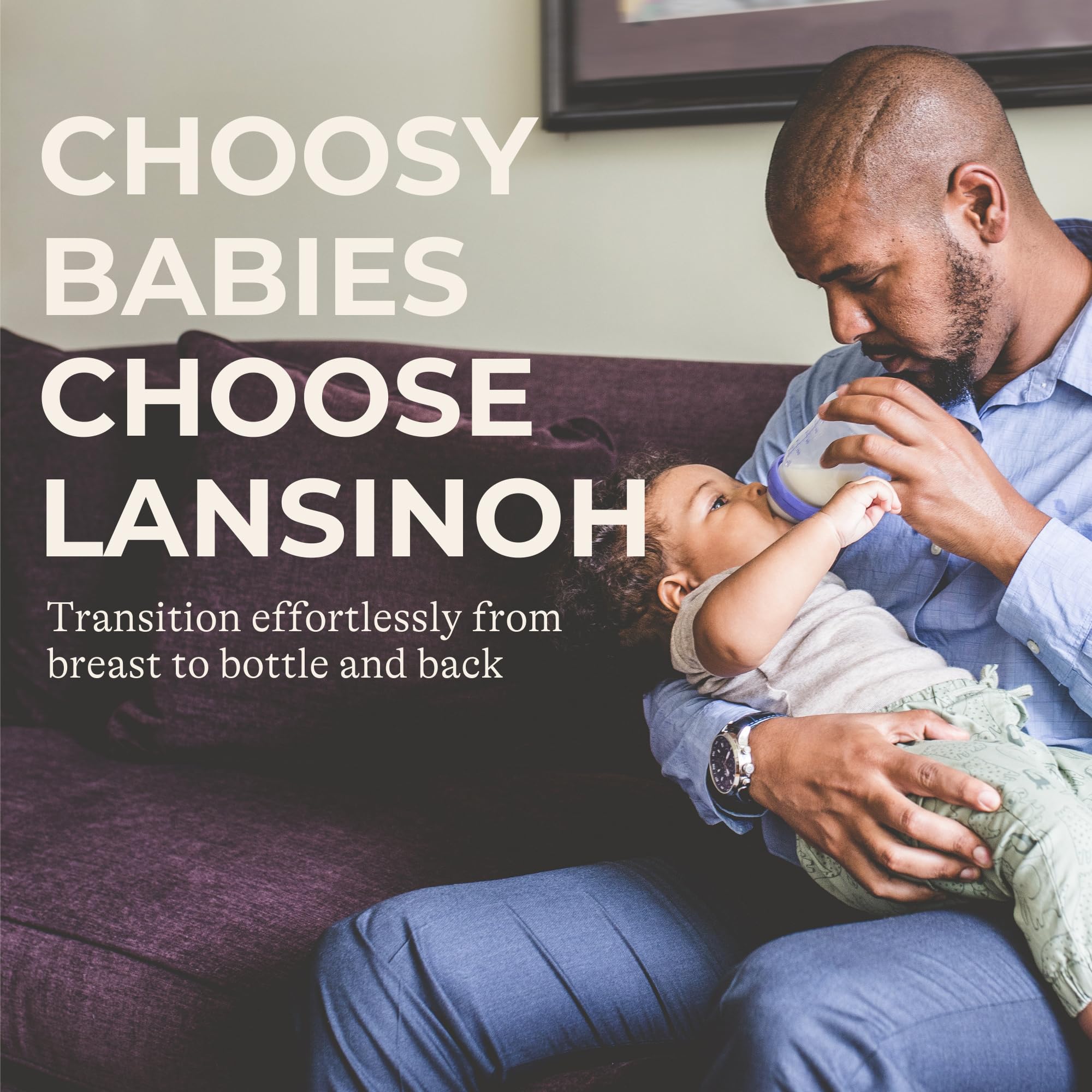 Lansinoh NaturalWave anti-colic design helps ease feeding-related fuss.