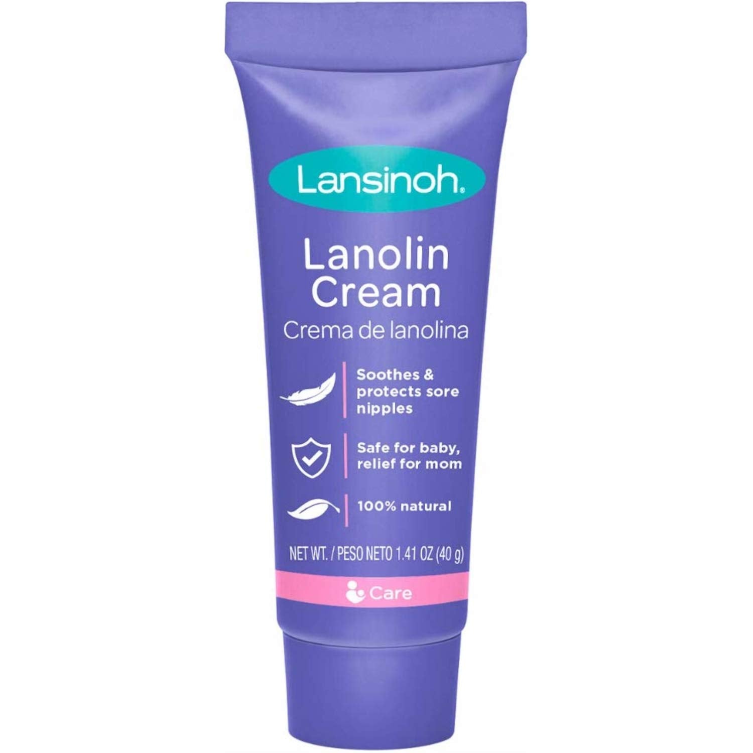 Lansinoh Nipple Cream close-up texture reveals rich lanolin for skin protection.