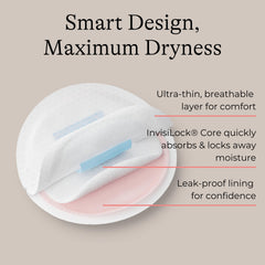 Lansinoh Stay Dry nursing pad waterproof layer protects clothing from leaks.
