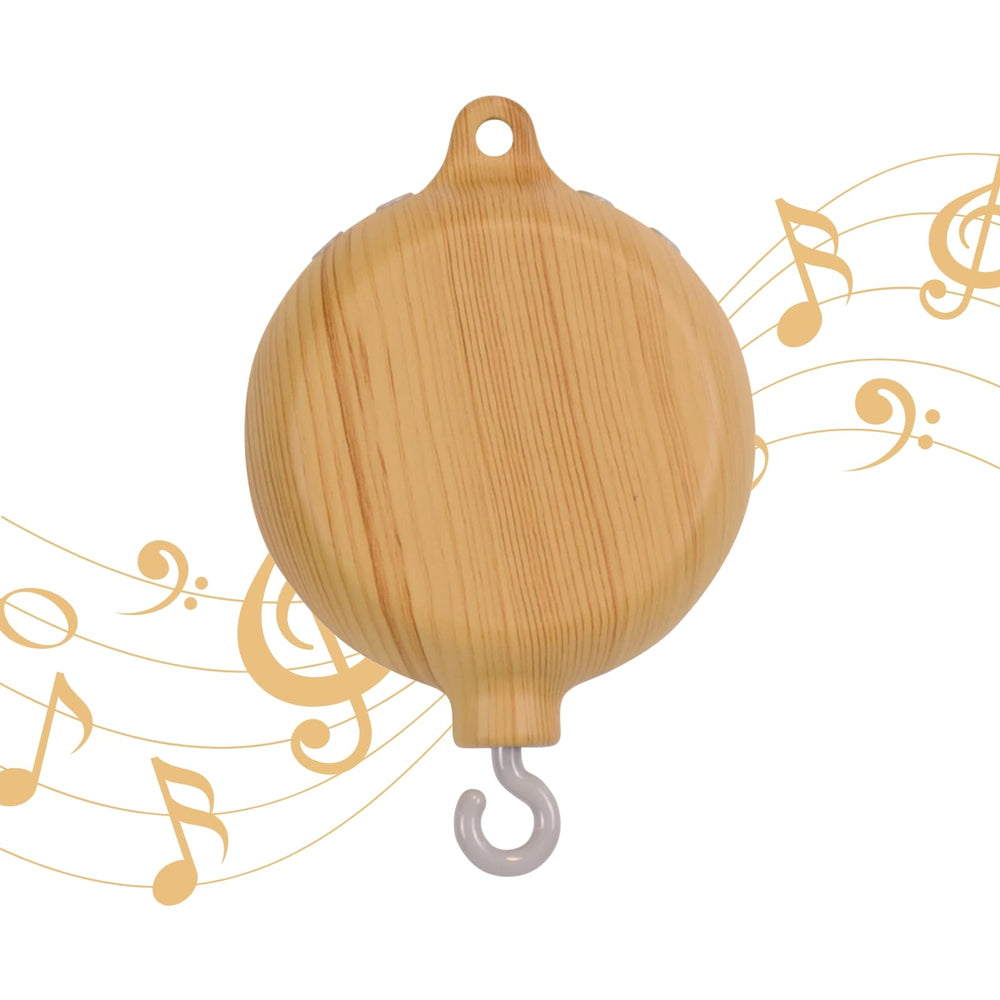 Lanttoe crib mobile music box with wood texture adds warm nursery ambiance