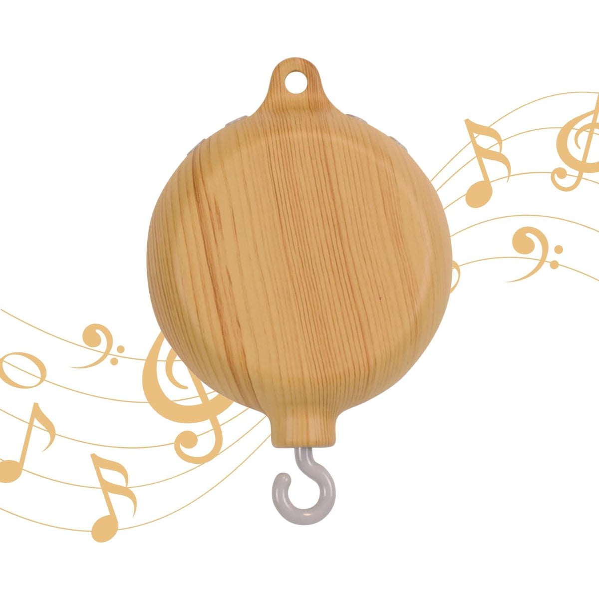 Lanttoe crib mobile music box with wood texture adds warm nursery ambiance