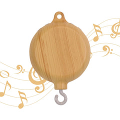 Lanttoe crib mobile music box with wood texture adds warm nursery ambiance