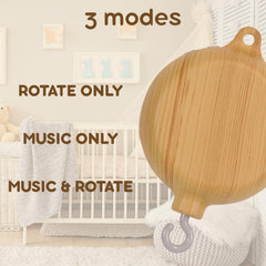 Lanttoe wood color baby mobile with rotating hook for gentle motion