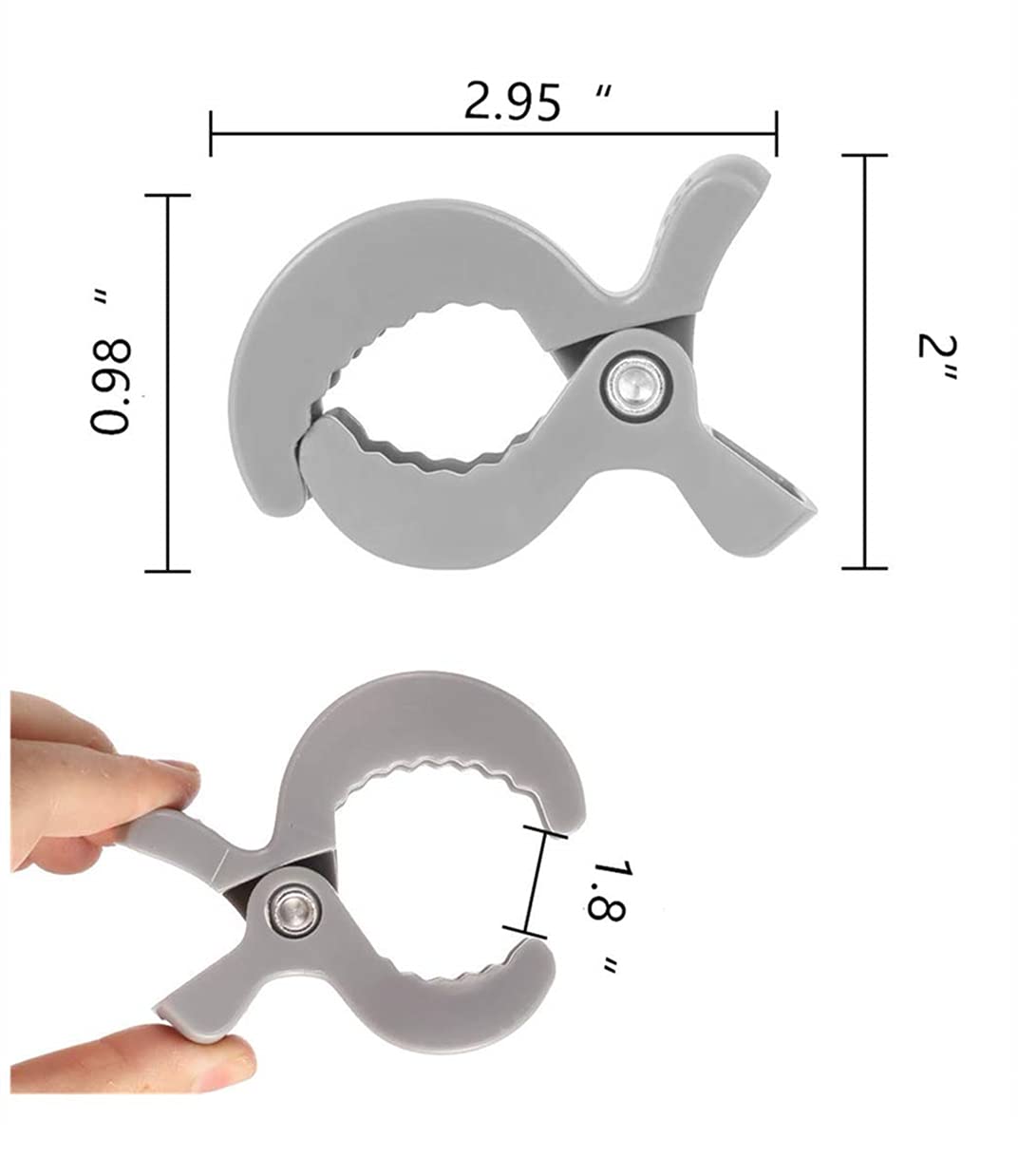 LAPXSNZD stroller clip closeup durable plastic for secure attachment.