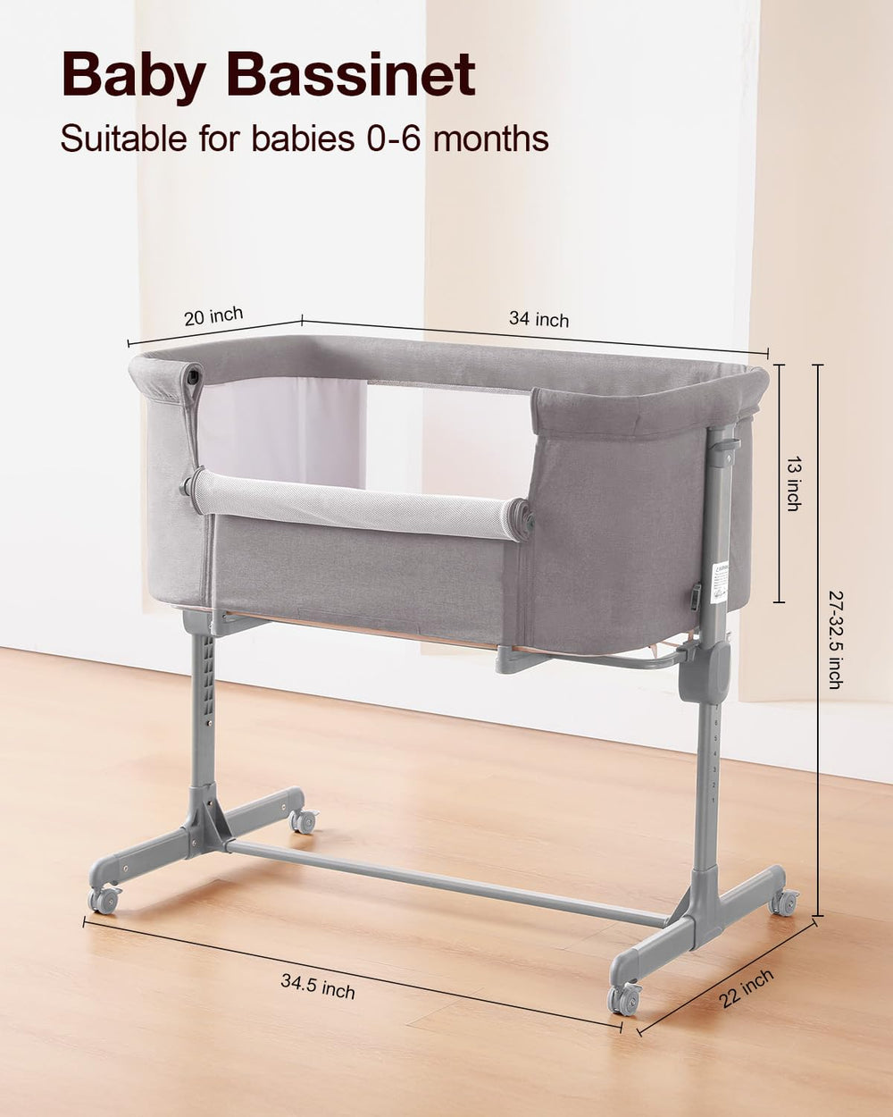 Larex Baby Bassinet includes soft mattress for newborn comfort