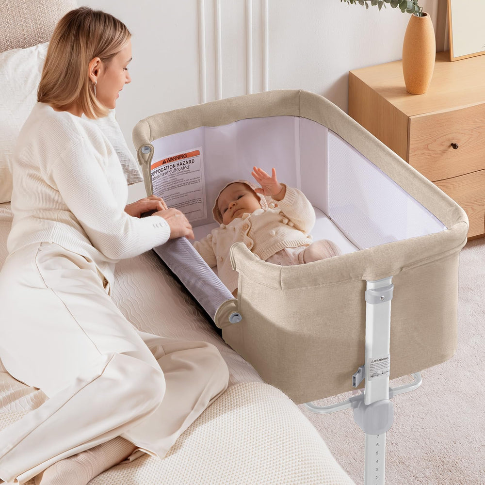 Larex Baby Bassinet quick-assembly and disassembly in minutes for storage.