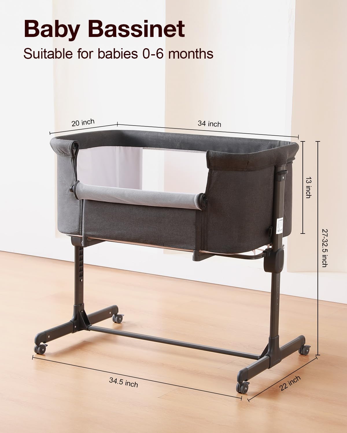 Larex Baby Bassinet reinforced frame for durable stability