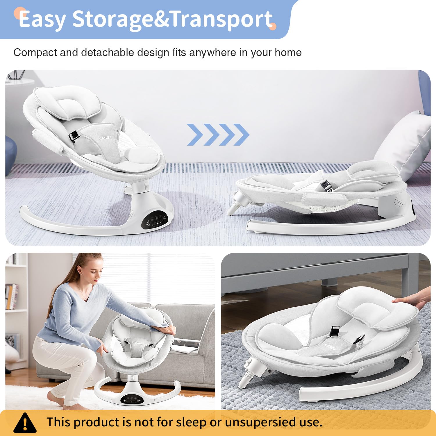 Larex detachable, lightweight design for easy relocation and storage.