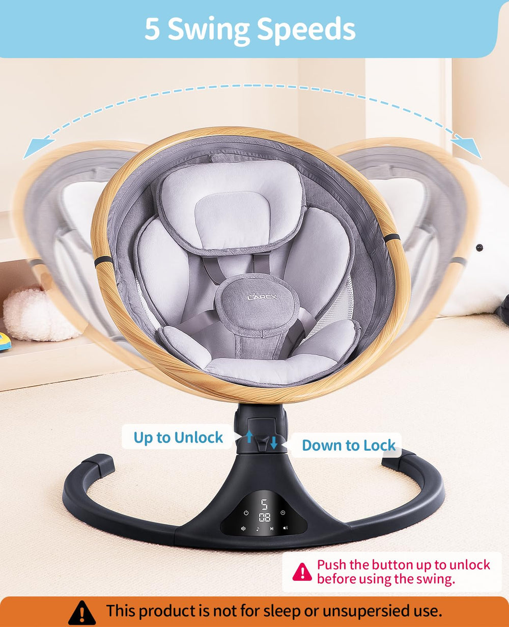 LAREX Baby Swing plush seat pad for cozy comfort.