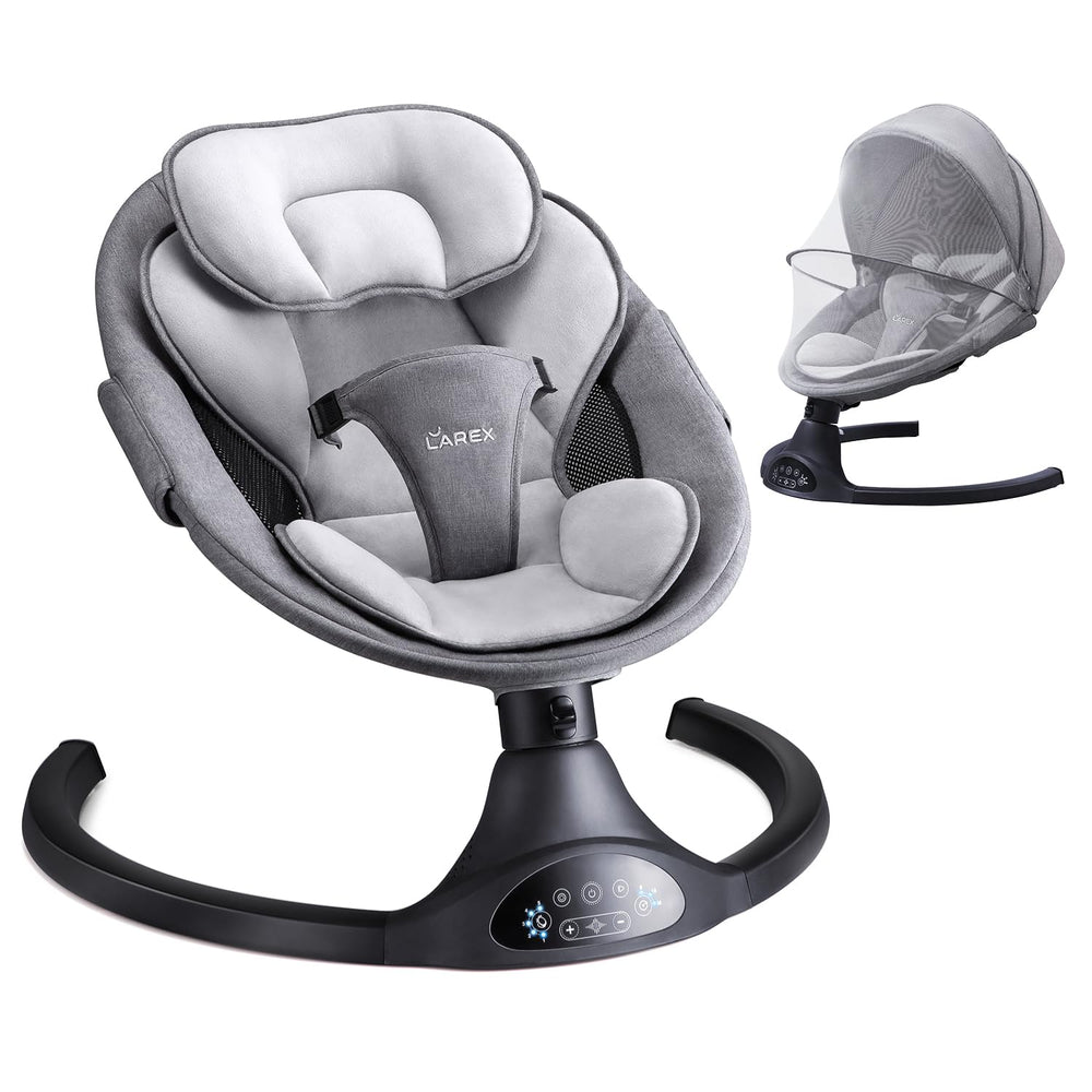 Larex baby swing side-sway motion soothing baby during quiet moments