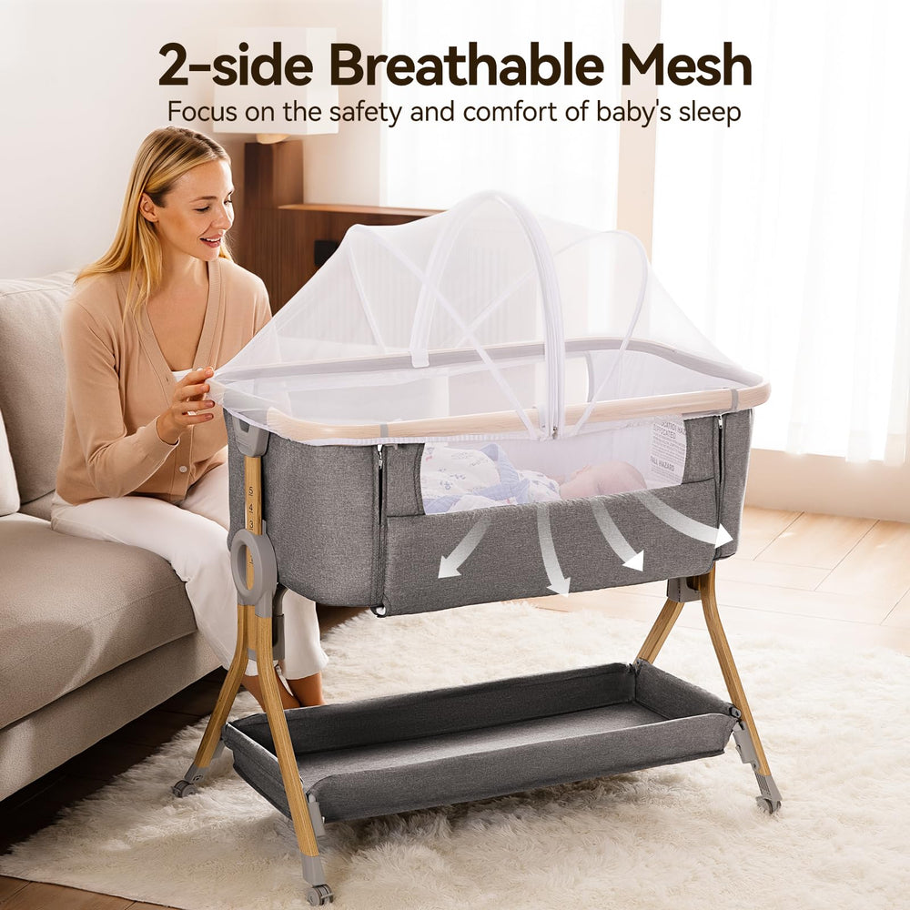 Larex bassinet includes all components for a ready-to-use setup.