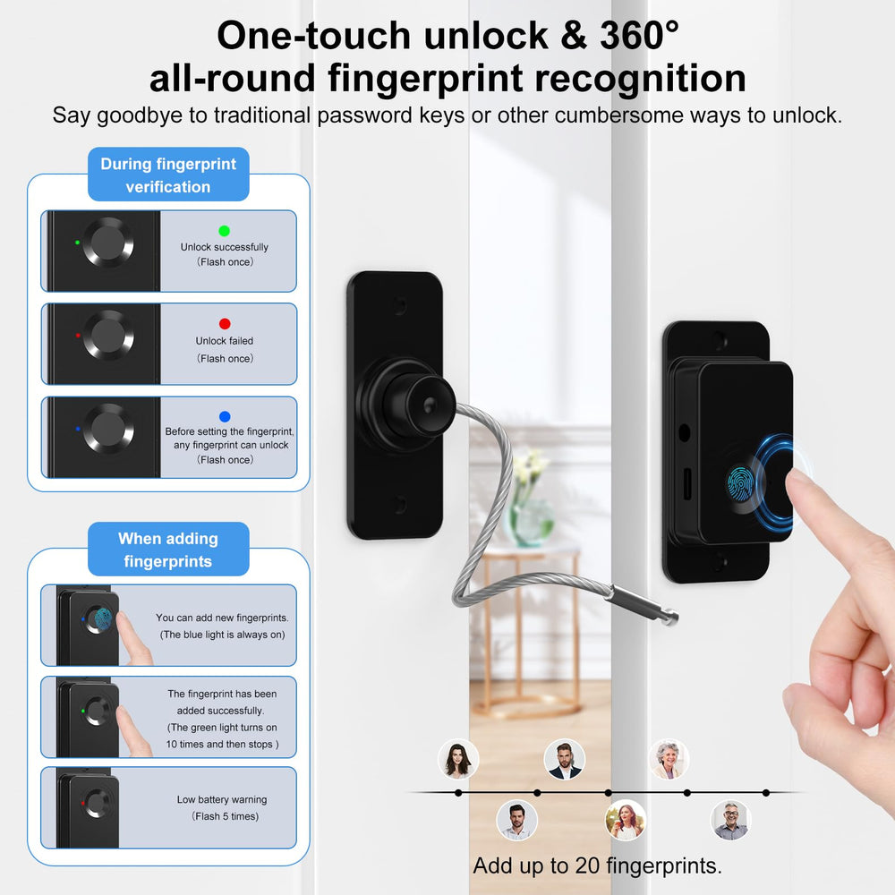 Larimuer Fingerprint Lock screw installation highlights durable mounting on drawers