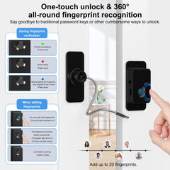Larimuer Fingerprint Lock screw installation highlights durable mounting on drawers