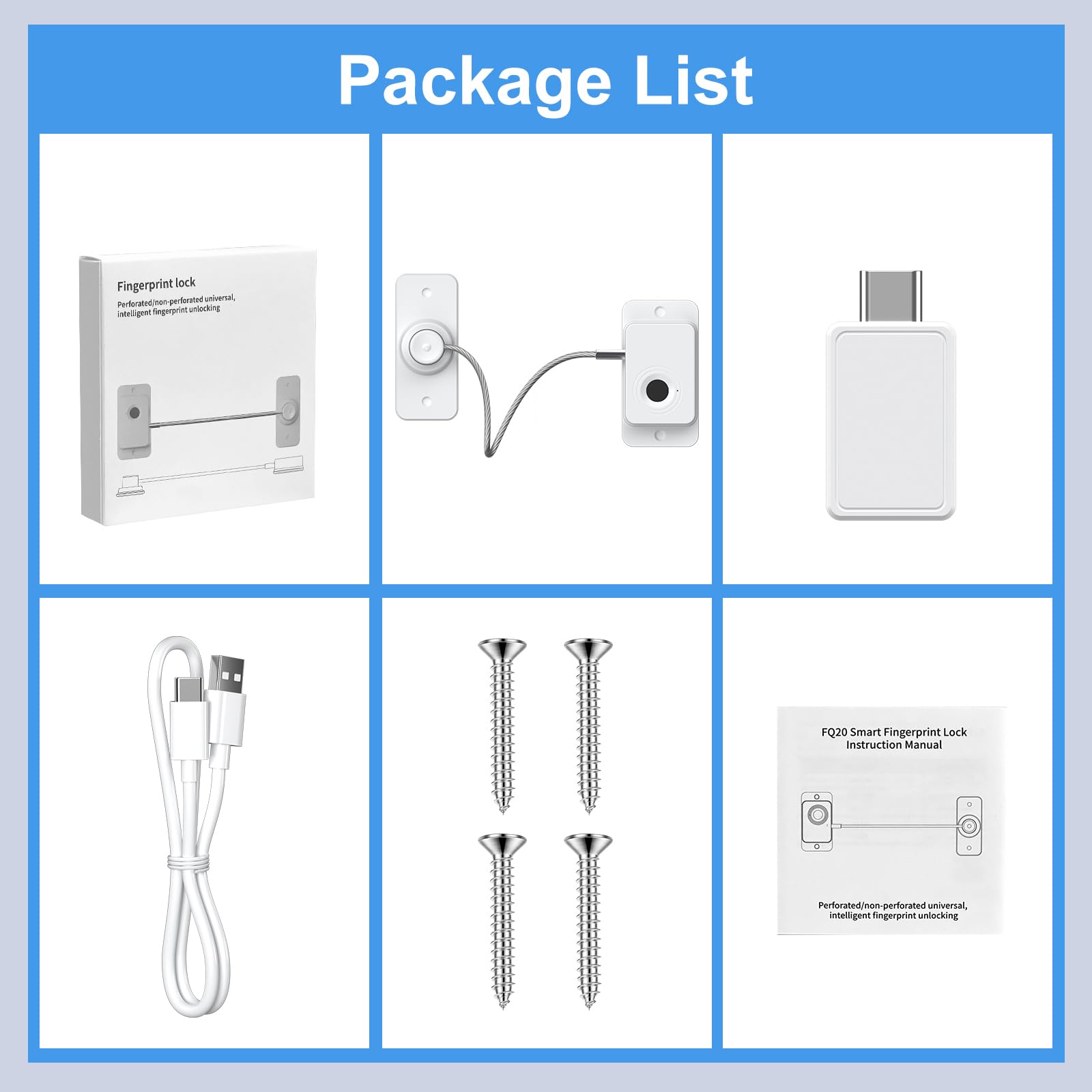 Larimuer fingerprint lock white portable design safe around kids and pets.