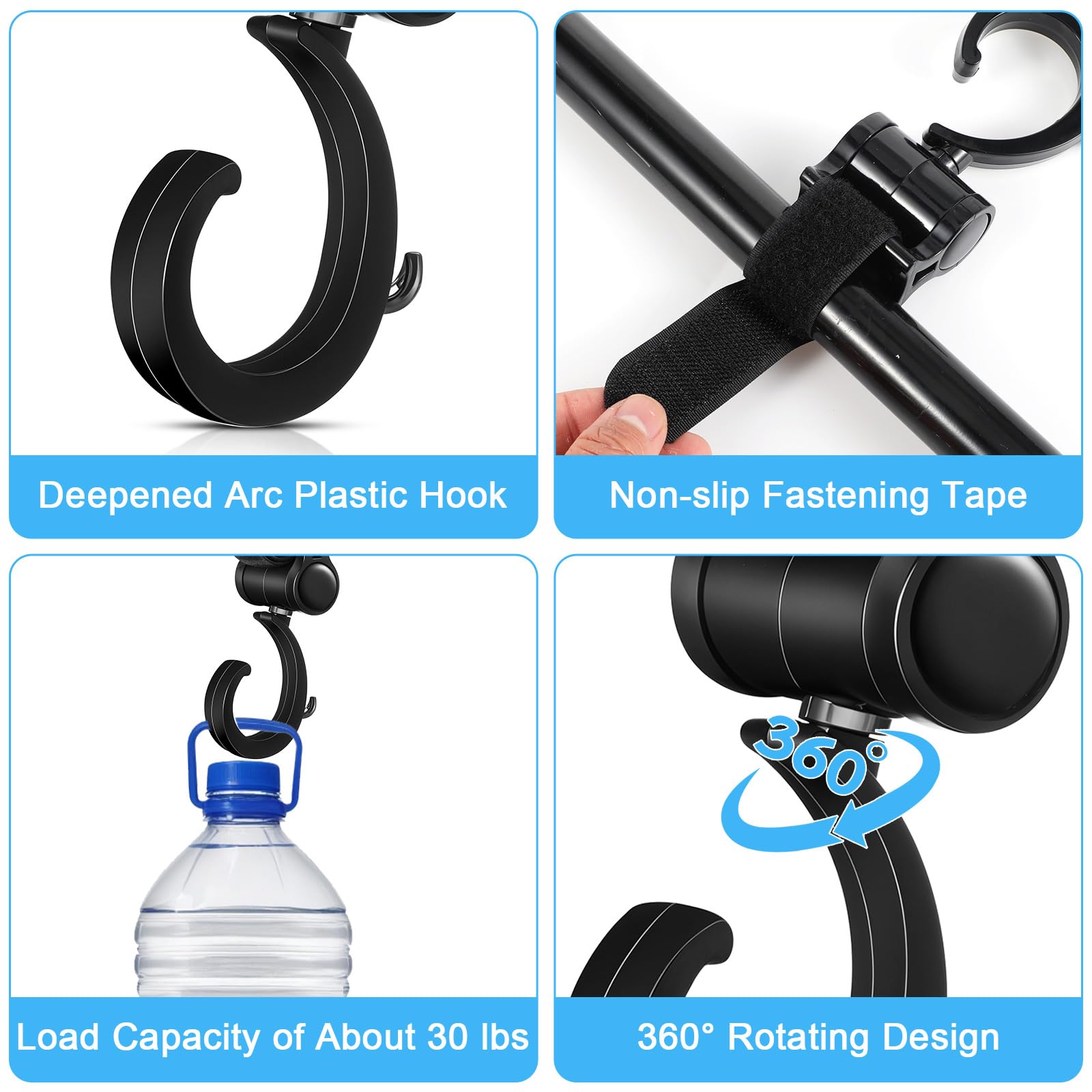 Larrel diaper bag hanger offering compact organization on the go.