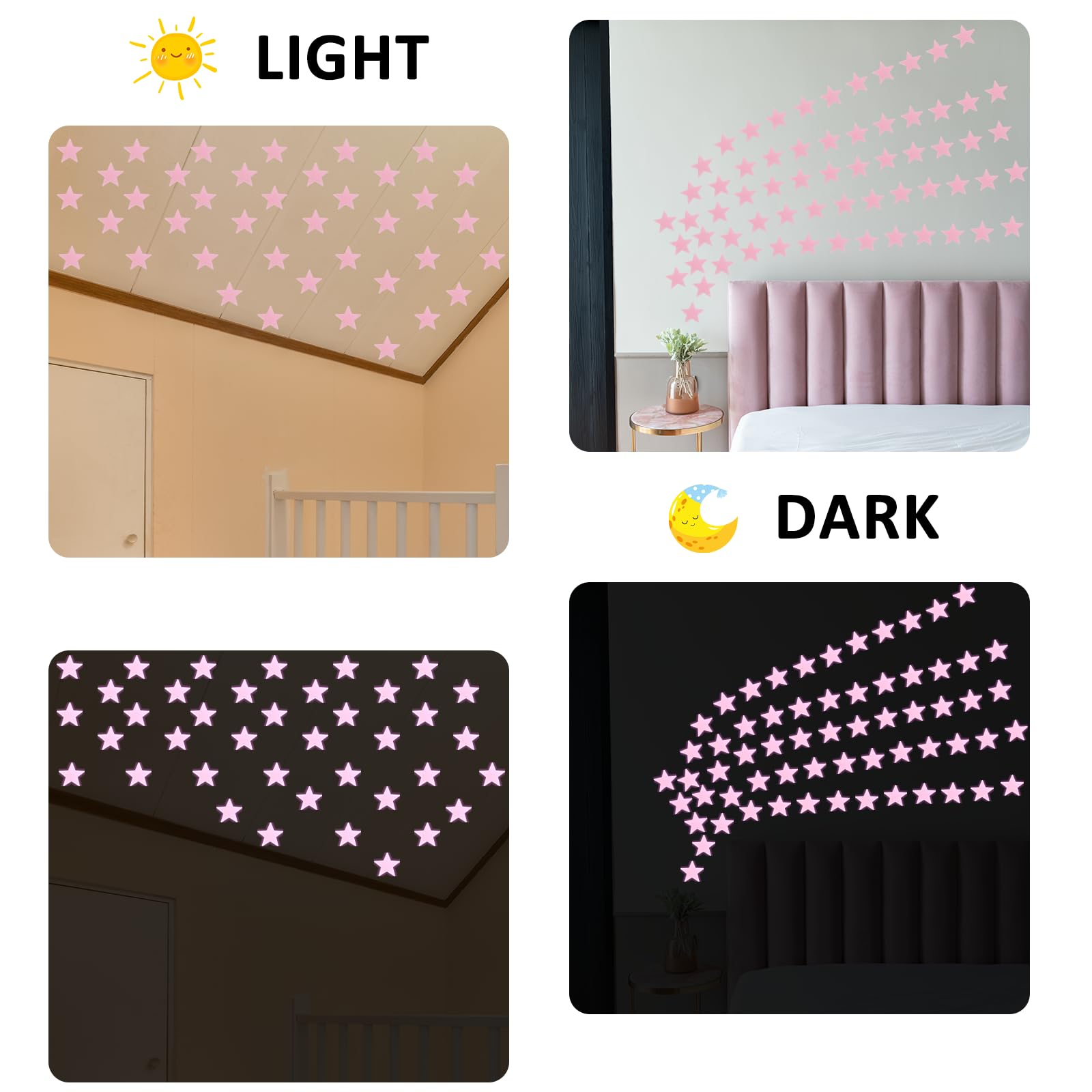 Larrel glow-star closeup 3cm highlights bright details for gentle nighttime guidance.