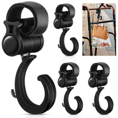 Larrel walker hook hanging with 360-degree rotation for hands-free storage.