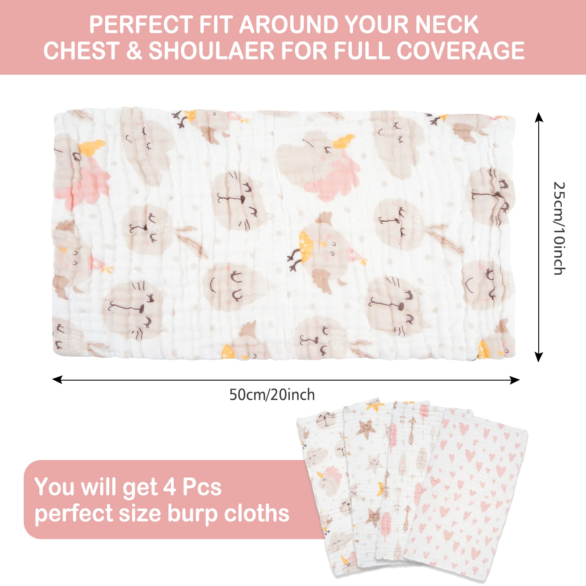 Lasoftan burp cloth care tips show machine wash and drip dry.