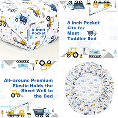Lasoftan Cars bedding packaging image highlights all-in-one 4-piece set for quick bedroom setup.