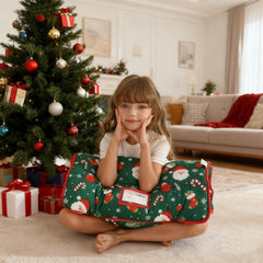 Lasoftan Christmas nap mat with pillow included for comfy naps.