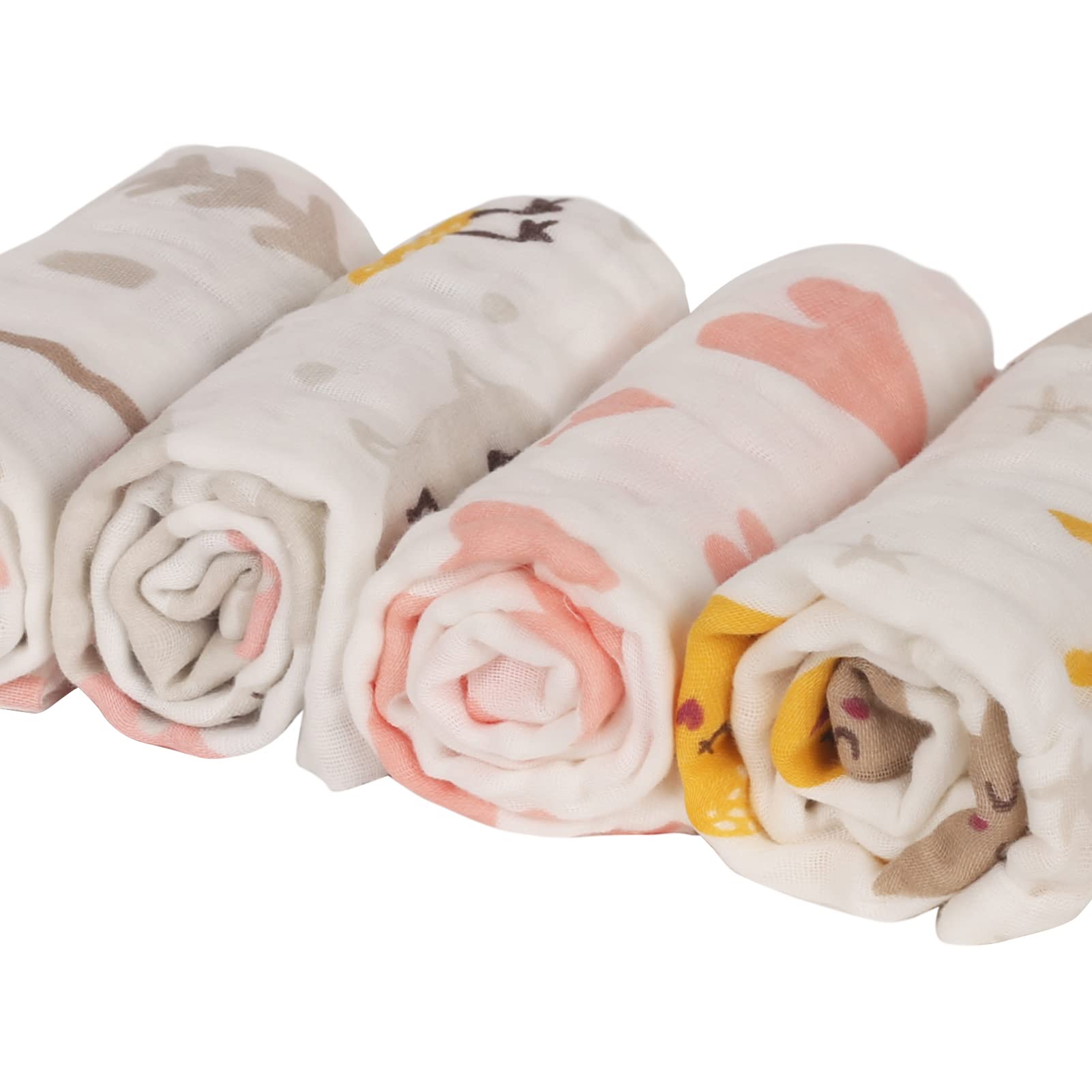 Lasoftan four-pack burp cloths displayed for gifting and multi-day use.