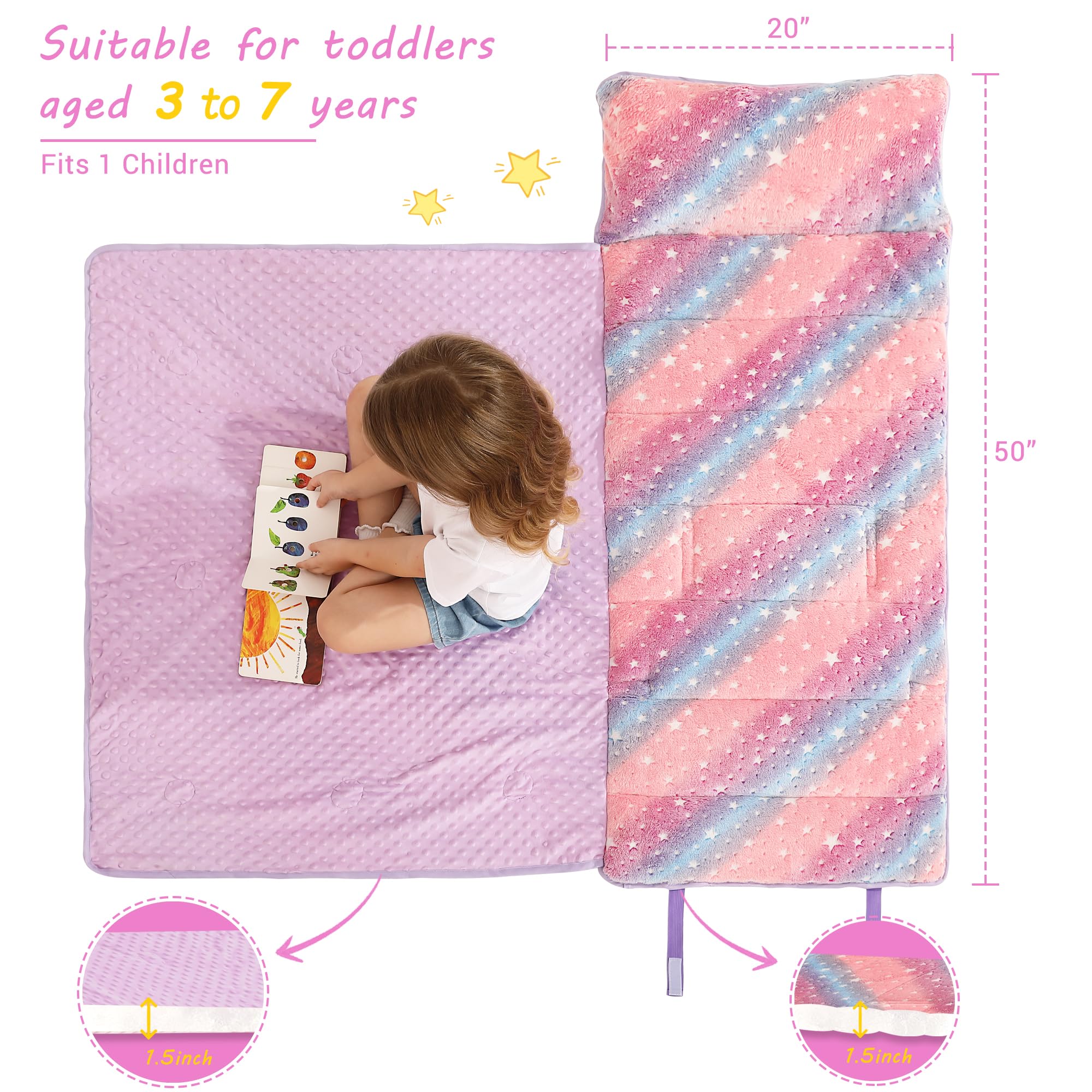 lasoftan glowing-star nap mat laid flat for home quiet time
