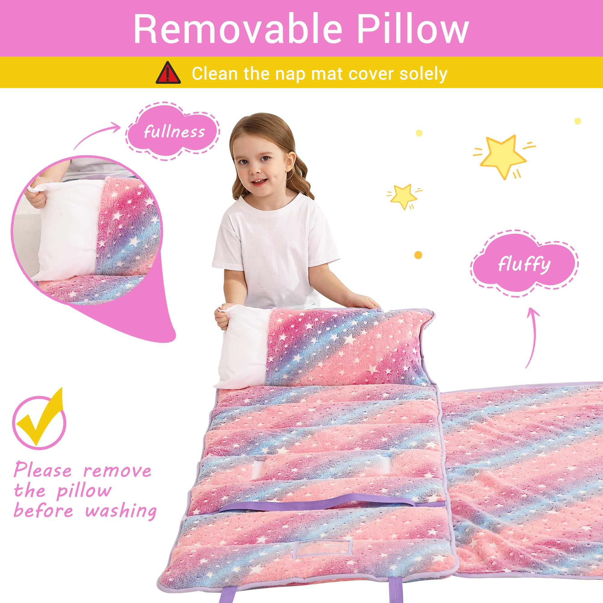 lasoftan glowing-star nap mat ideal for daycare or travel use