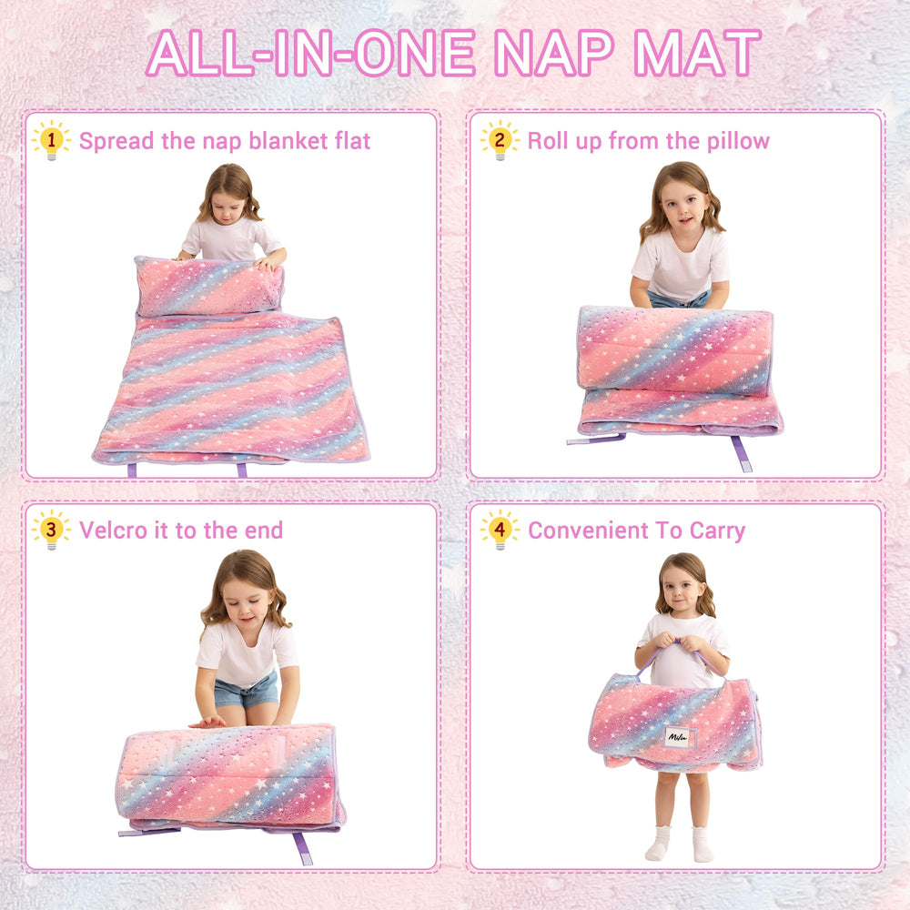 lasoftan glowing-star nap mat ready for bedtime rest