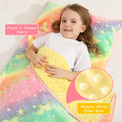 Lasoftan Glowing Unicorn nap mat with pillow included supports seamless naps