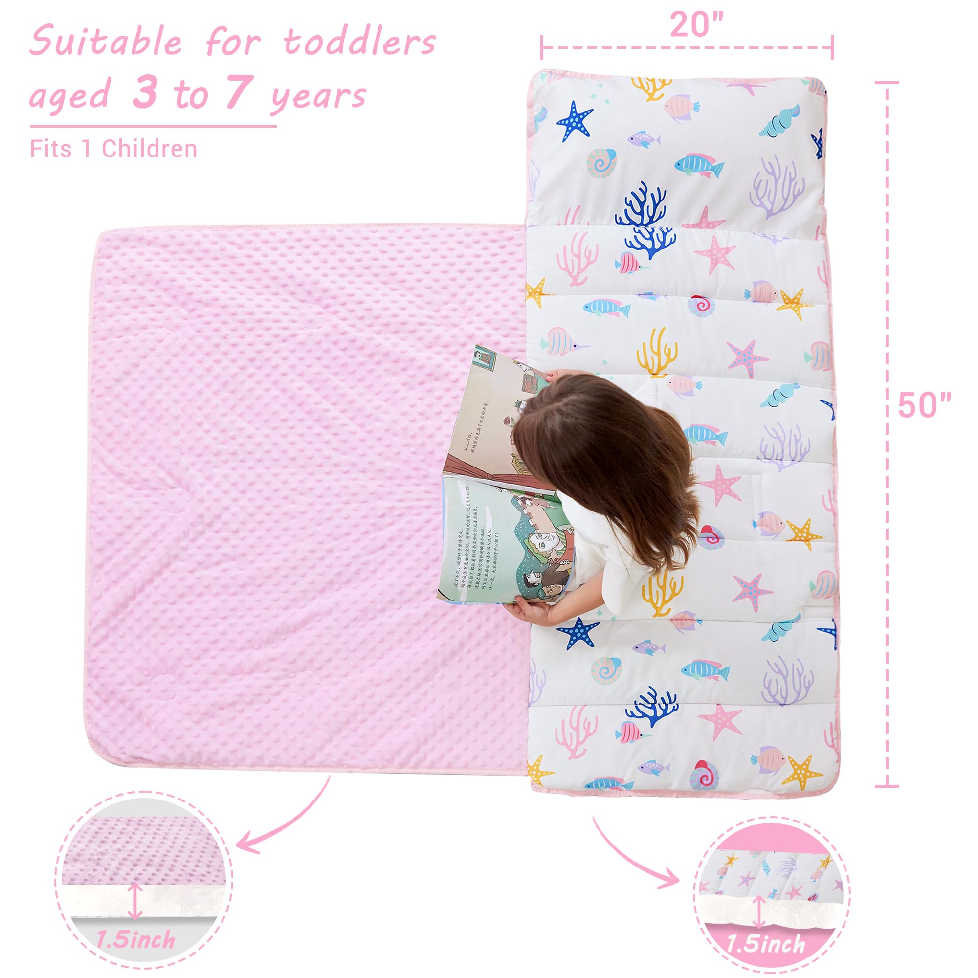 Lasoftan Mermaid nap mat blanket detail for extra warmth