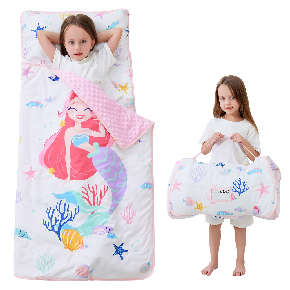 Lasoftan Mermaid nap mat roll - portable nap setup for toddlers