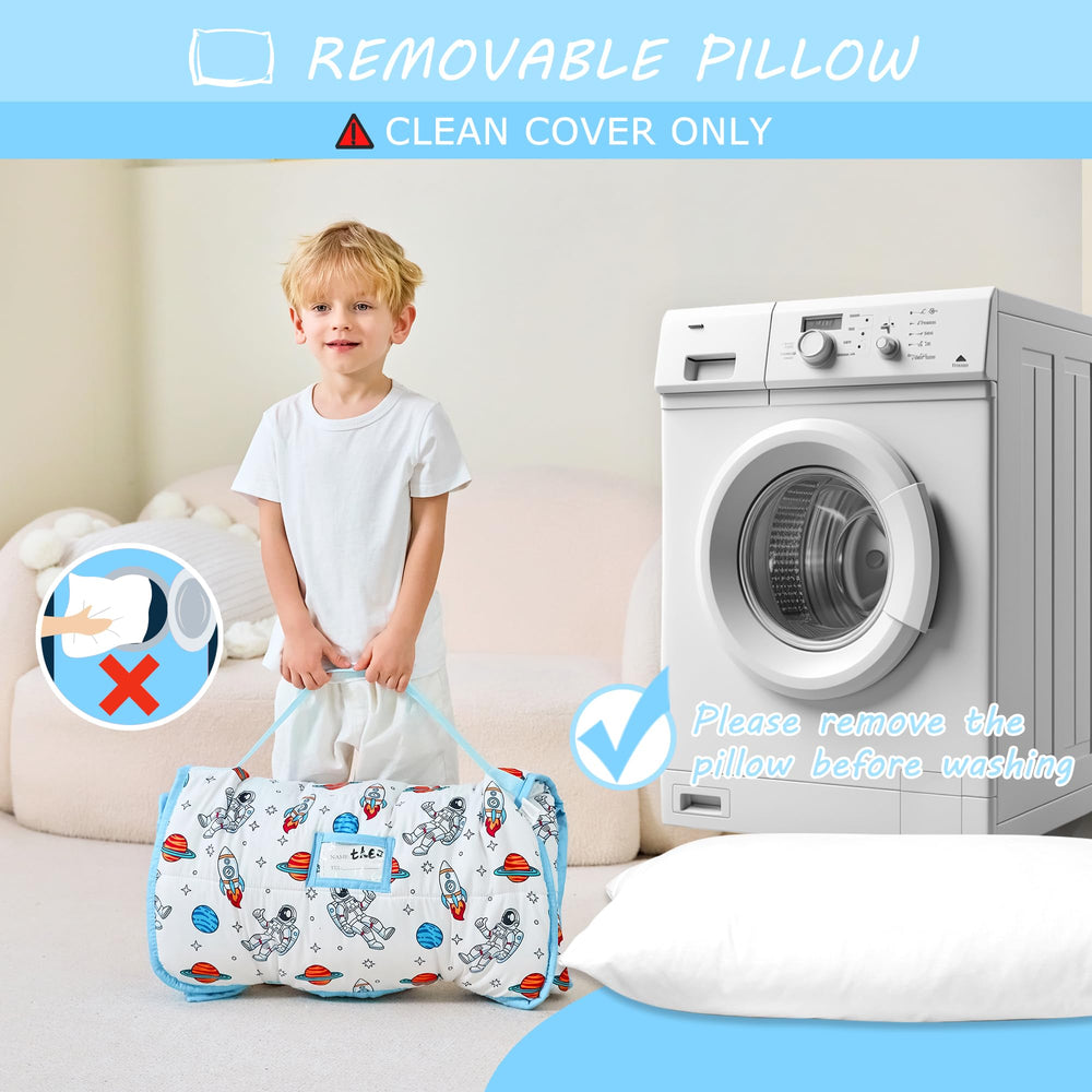 Lasoftan nap mat care guide for easy cold-water washing.
