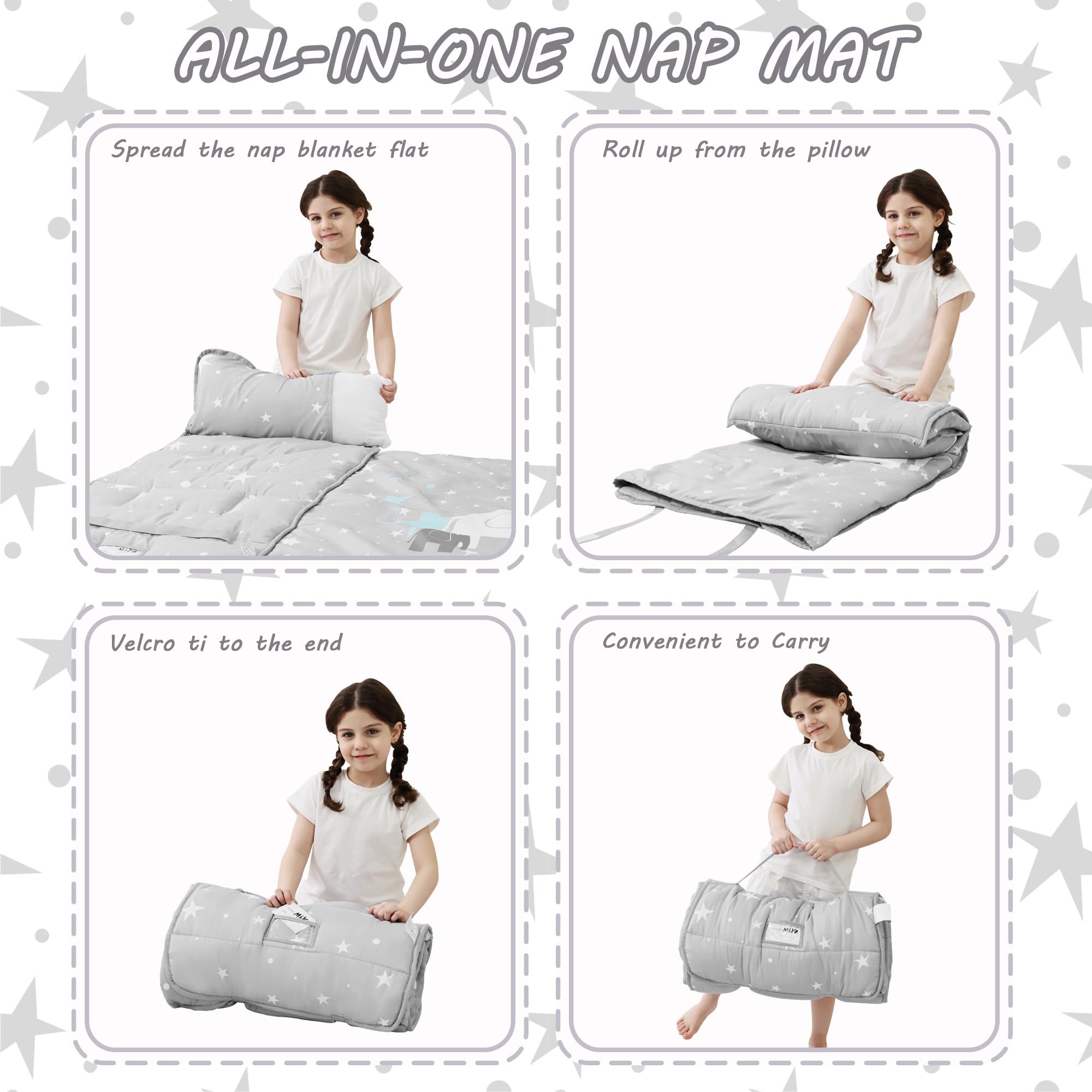 Lasoftan nap mat in daycare setting showing easy roll-and-go use.