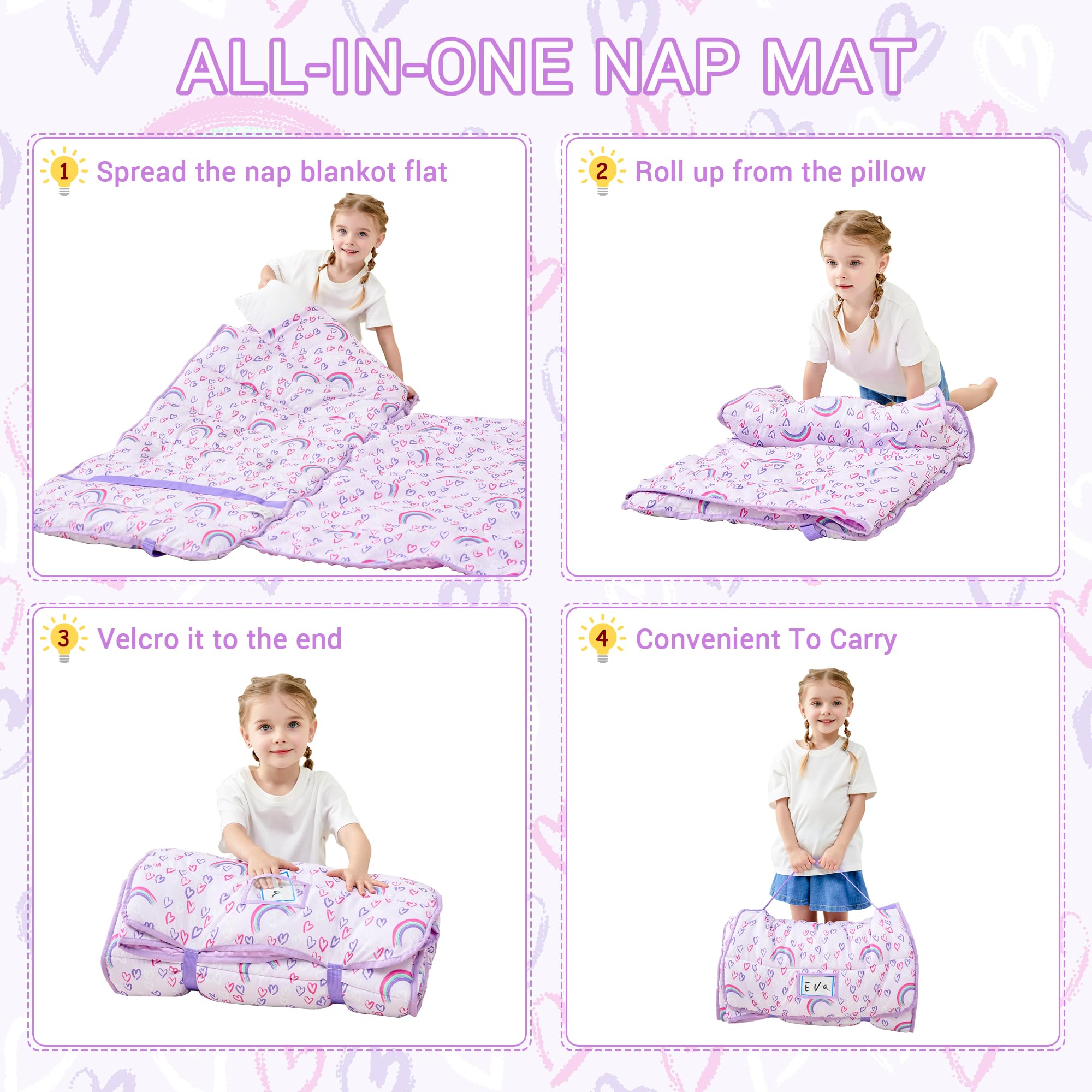 Lasoftan nap mat roll-up travel design enables quick packing