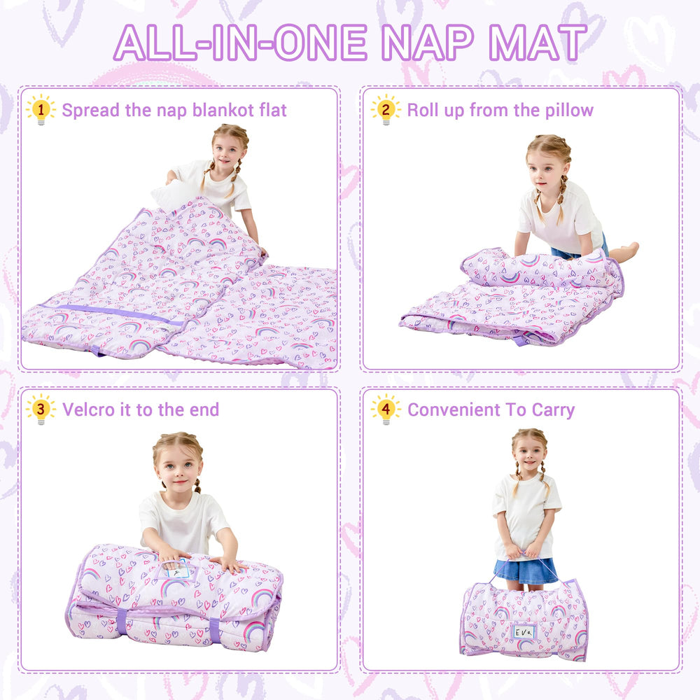 Lasoftan nap mat roll-up travel design enables quick packing
