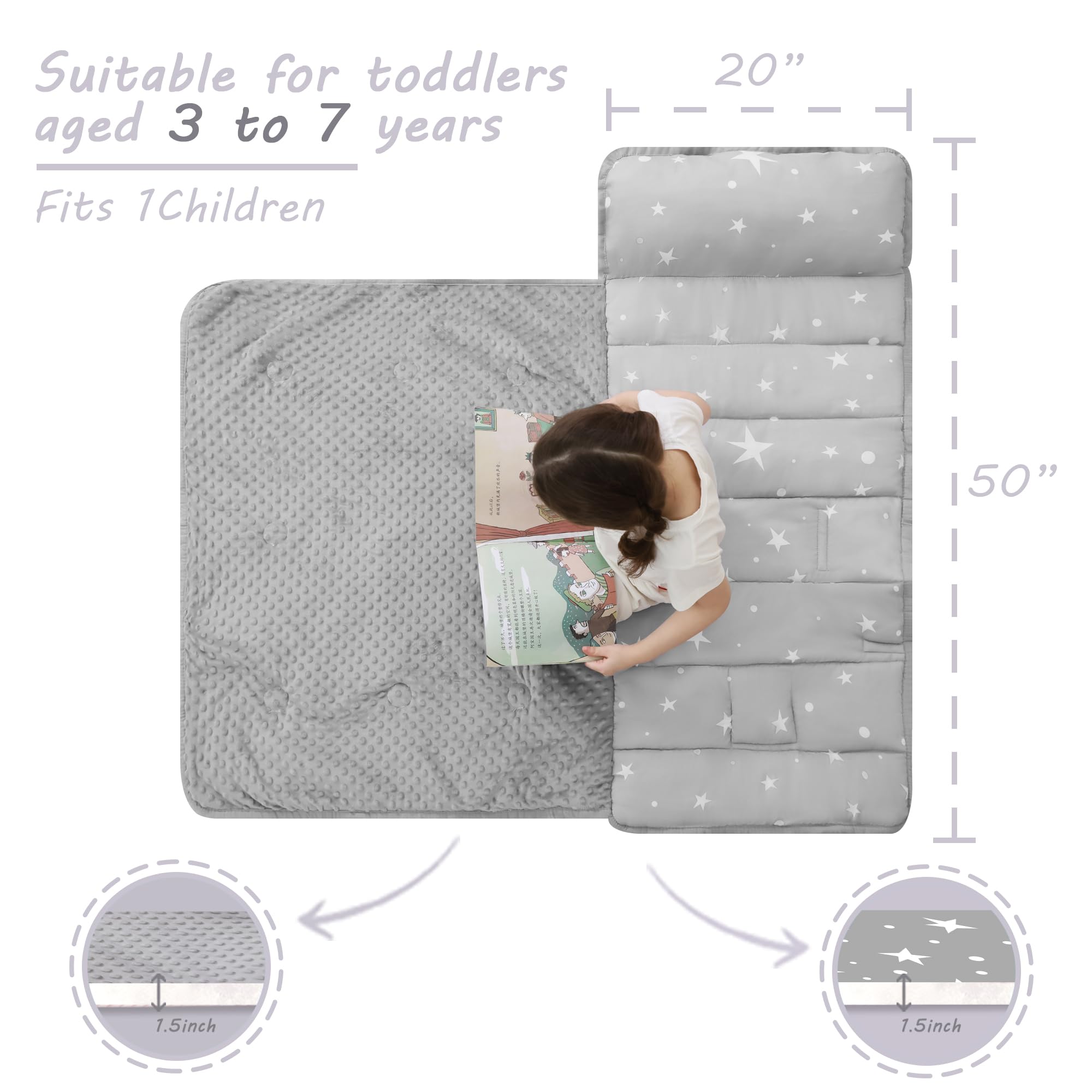Lasoftan nap mat size 50x21 highlights generous space for kids.