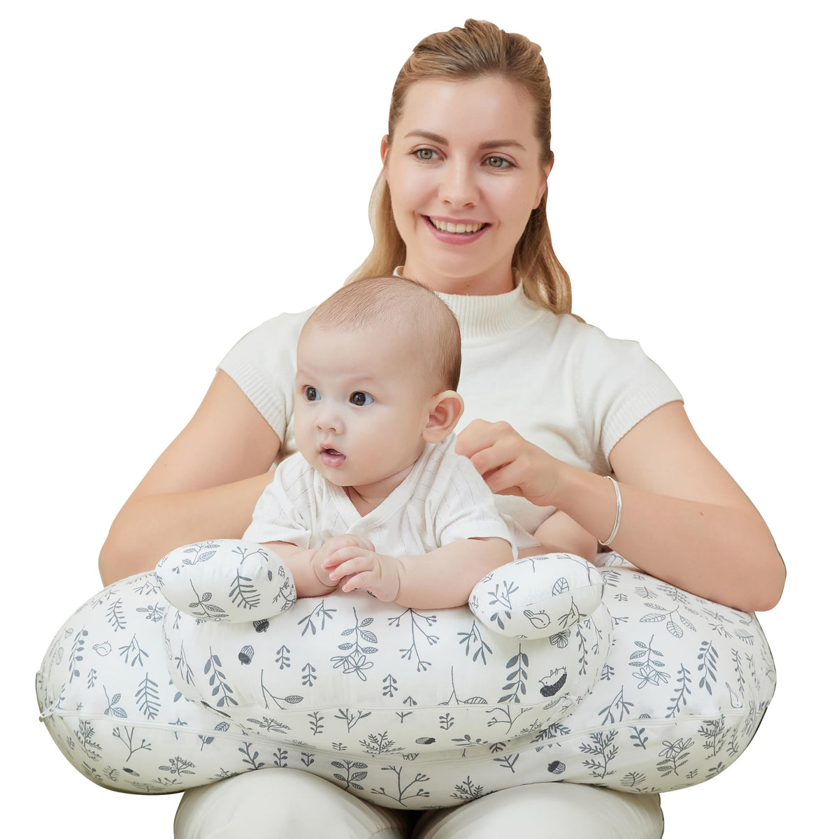 lasoftan nursing pillow base and adjustable strap provides secure support for comfortable nursing.