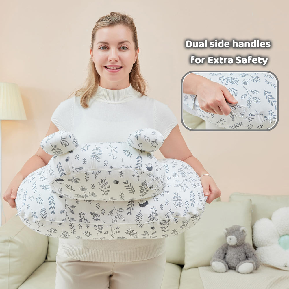 lasoftan nursing pillow in-use scenario supports hands-free multitasking during feeds.