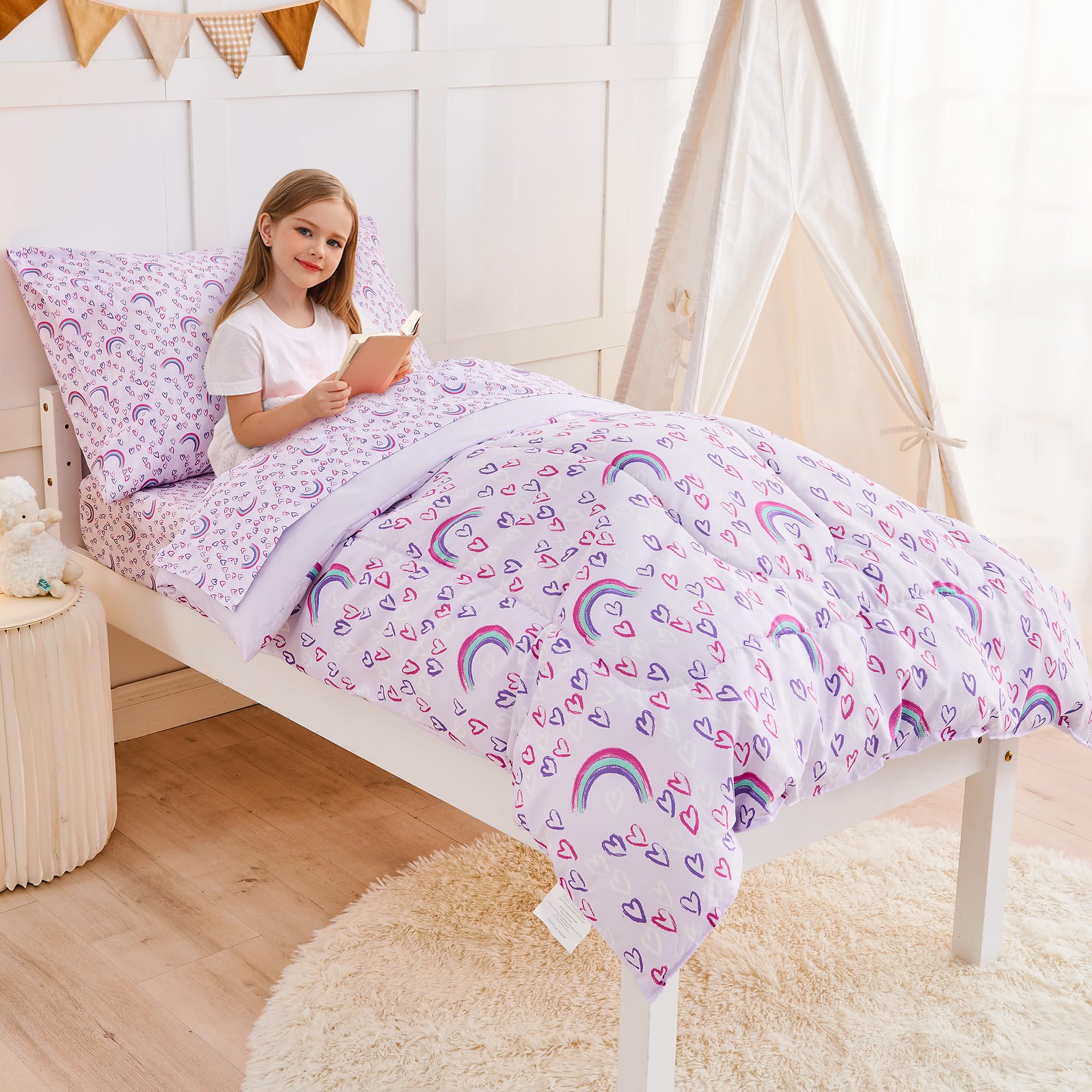 lasoftan packaging included 4pc set image indicates a complete bed-in-a-bag kit.