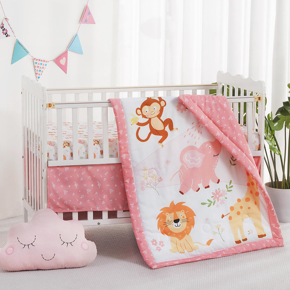 lasoftan pink-elephant nursery decor for versatile baby room