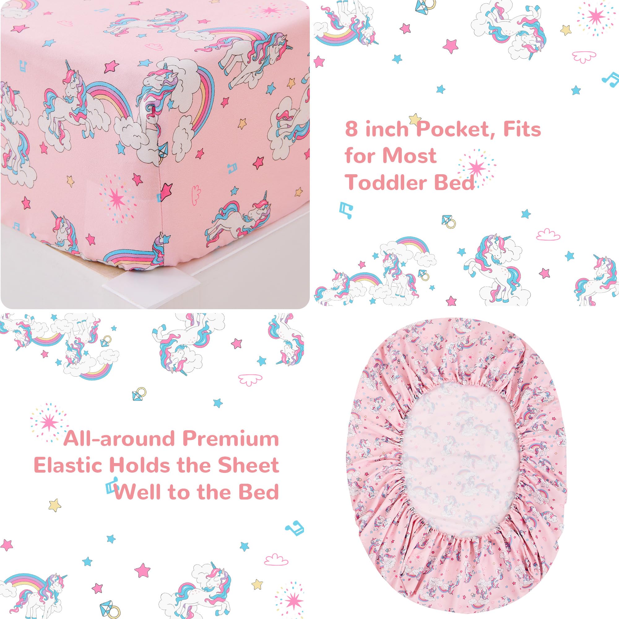 lasoftan Pink Unicorn Flat Sheet 45x60 for smooth, gentle night rest