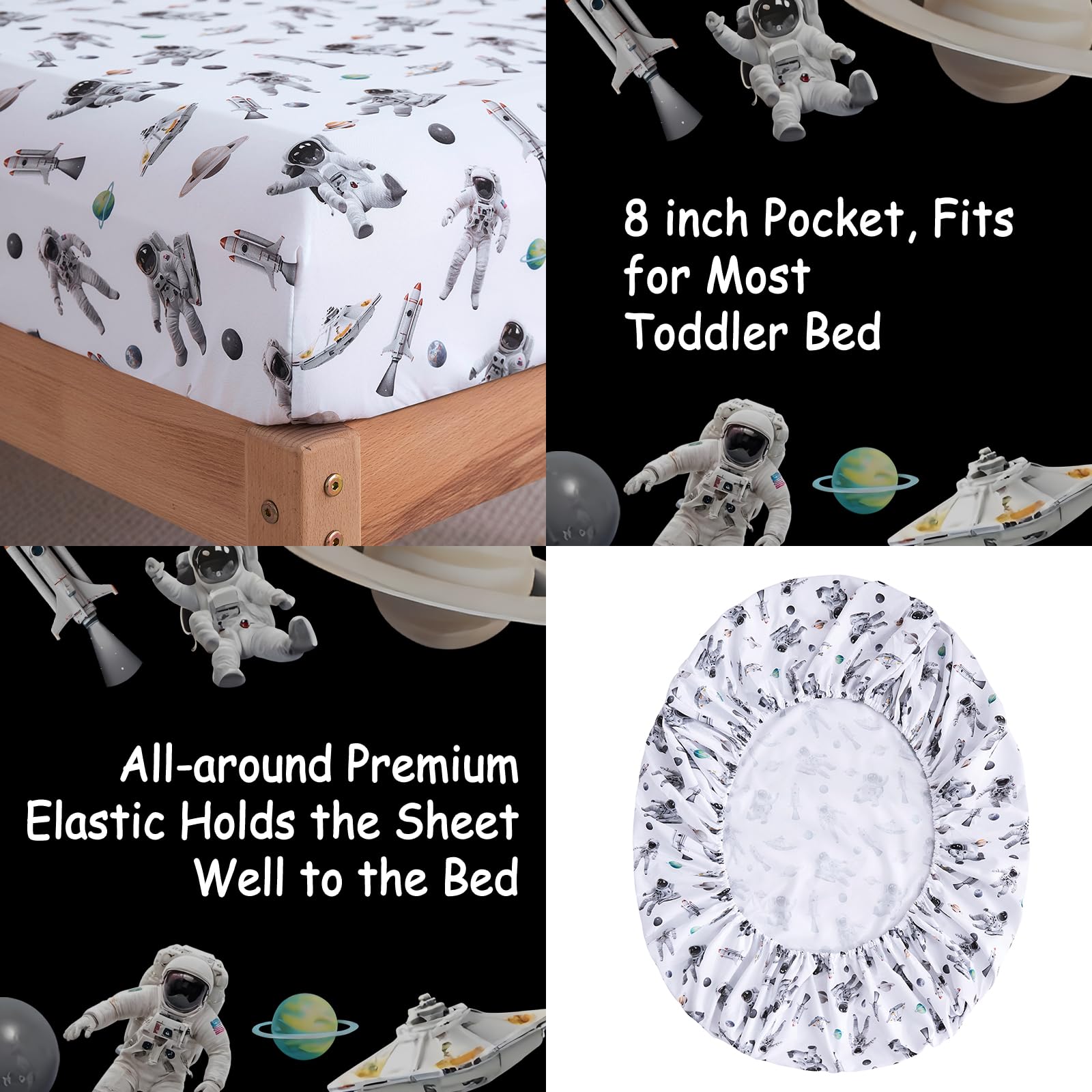 Lasoftan toddler bedding set fitted sheet 28x52, durable fit and color retention.