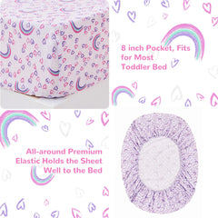 lasoftan toddler fitted sheet 28x52 close-up shows snug fit and soft microfiber touch.