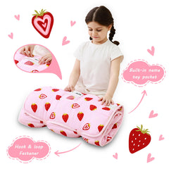 Lasoftan nap mat blanket close-up highlighting plush fleece warmth