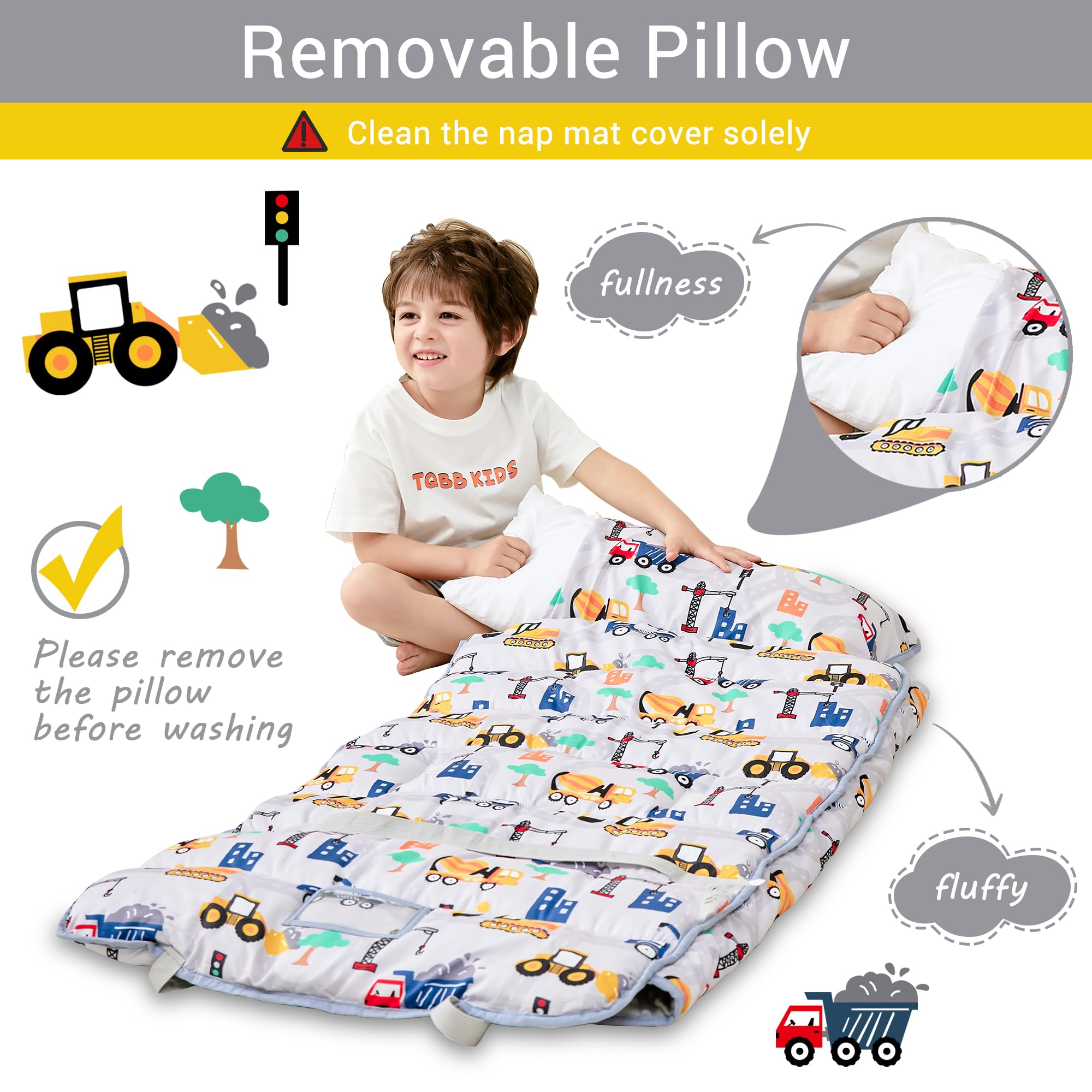 Lasoftan Toddler Nap Mat colorful fabric emphasizes fade resistance and long-lasting vibrancy.