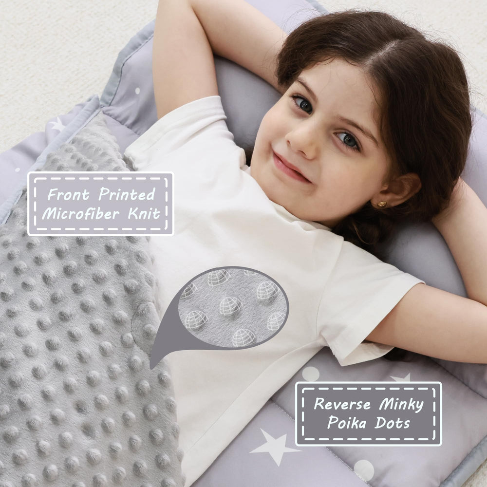Lasoftan nap mat pillow close-up shows plush fleece for cozy naps.